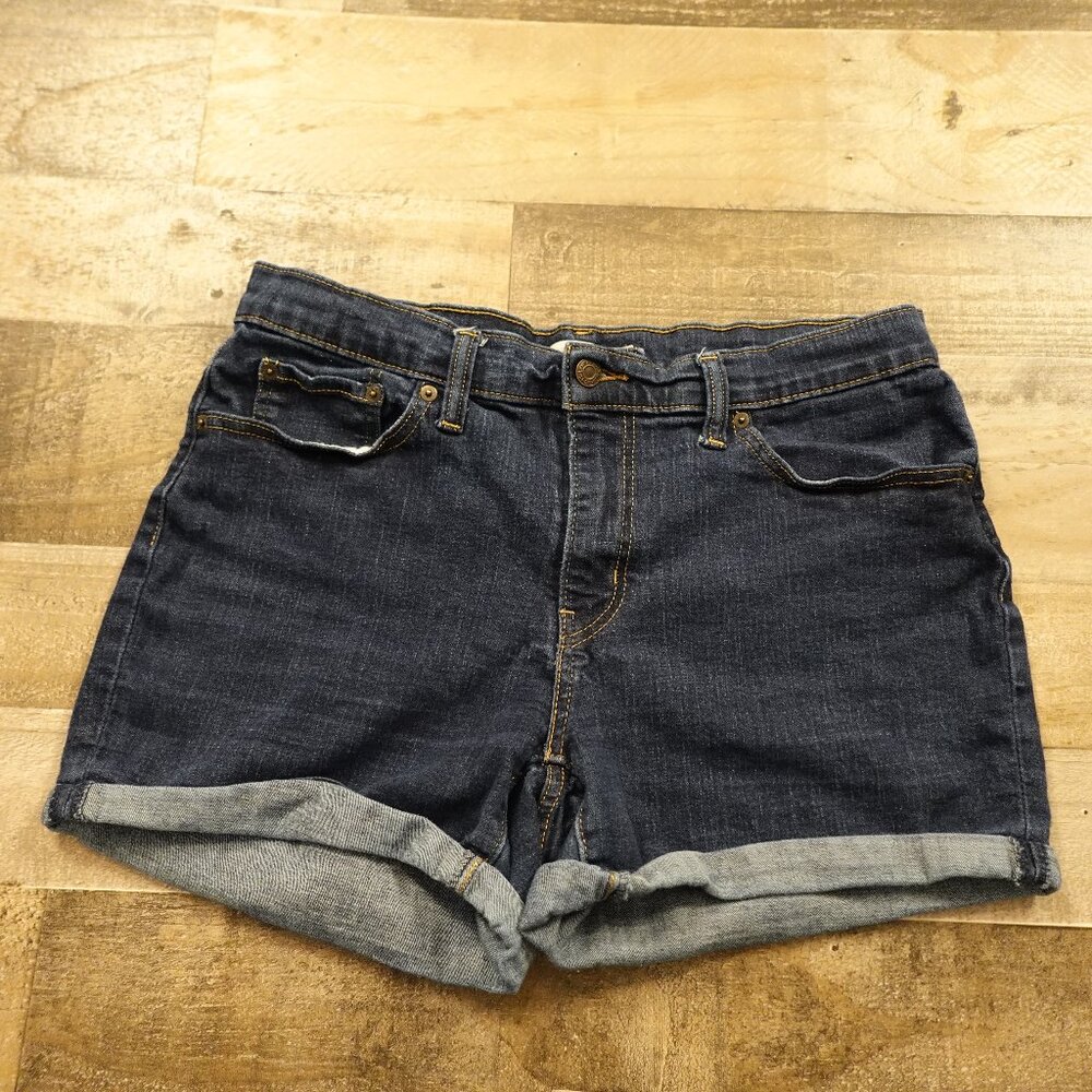Levi's mid length shorts women's‎ 32 blue denim red tab